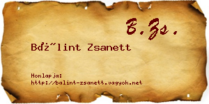 Bálint Zsanett névjegykártya